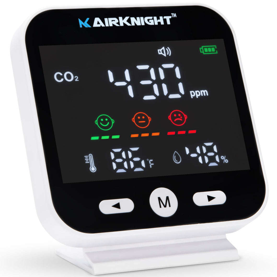 AIRKNIGHT Premium CO2 Monitor, Humidity & Temperature