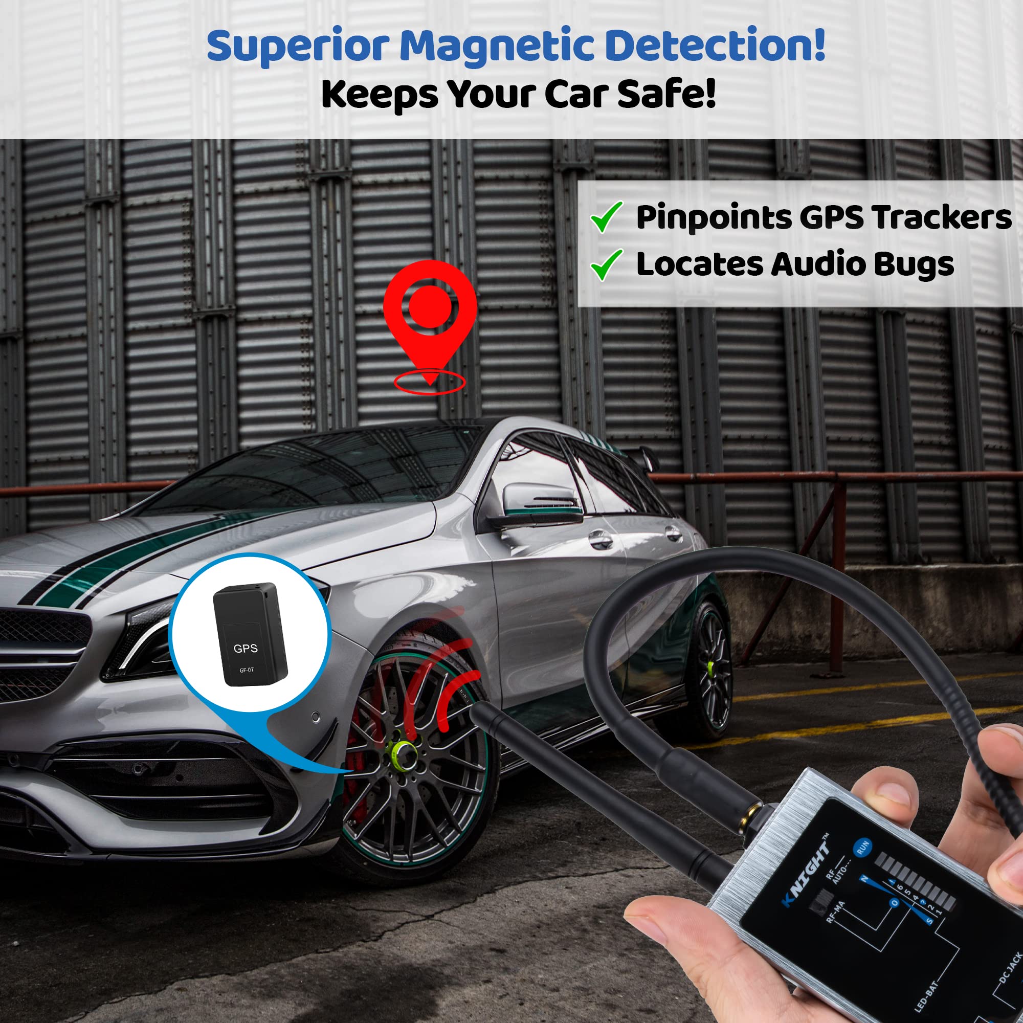 KAXYUYA GPS Tracker Detector Anti Spy Detector Hidden Camera Bug Detector  RF Detector Listening Device Detector Bug Sweeper Detector GPS Detector  find